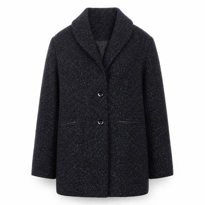 Womens UK Size S Bershka Black Basic Coat