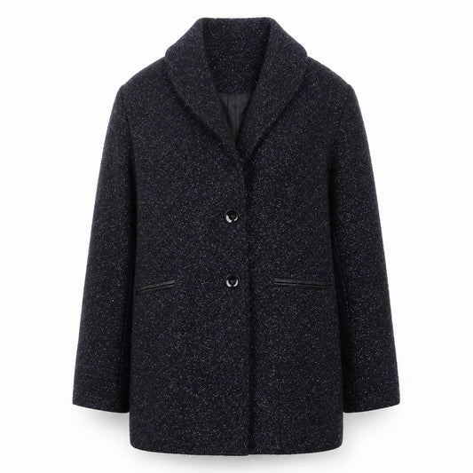Womens UK Size S Bershka Black Basic Coat