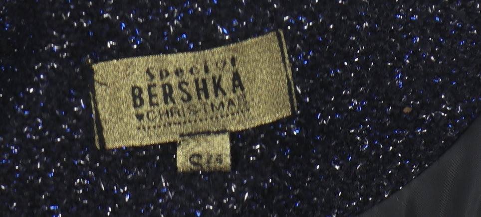 Womens UK Size S Bershka Black Basic Coat