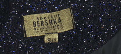 Womens UK Size S Bershka Black Basic Coat