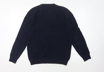 Zara Men's Blue Cotton Pullover Jumper M