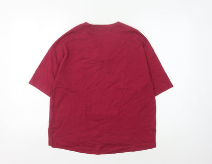 John Lewis Women's Red V-Neck T-Shirt Size S