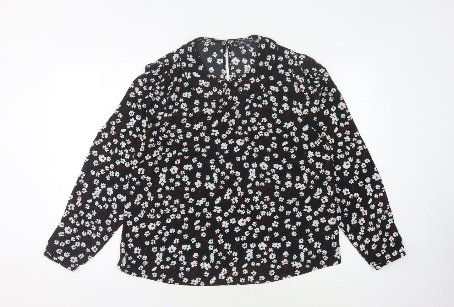 Womens UK Size 14 Marks and Spencer Black Basic Blouse