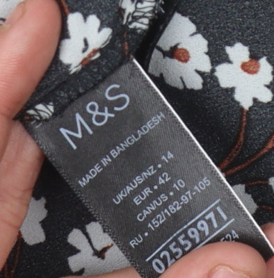 Womens UK Size 14 Marks and Spencer Black Basic Blouse