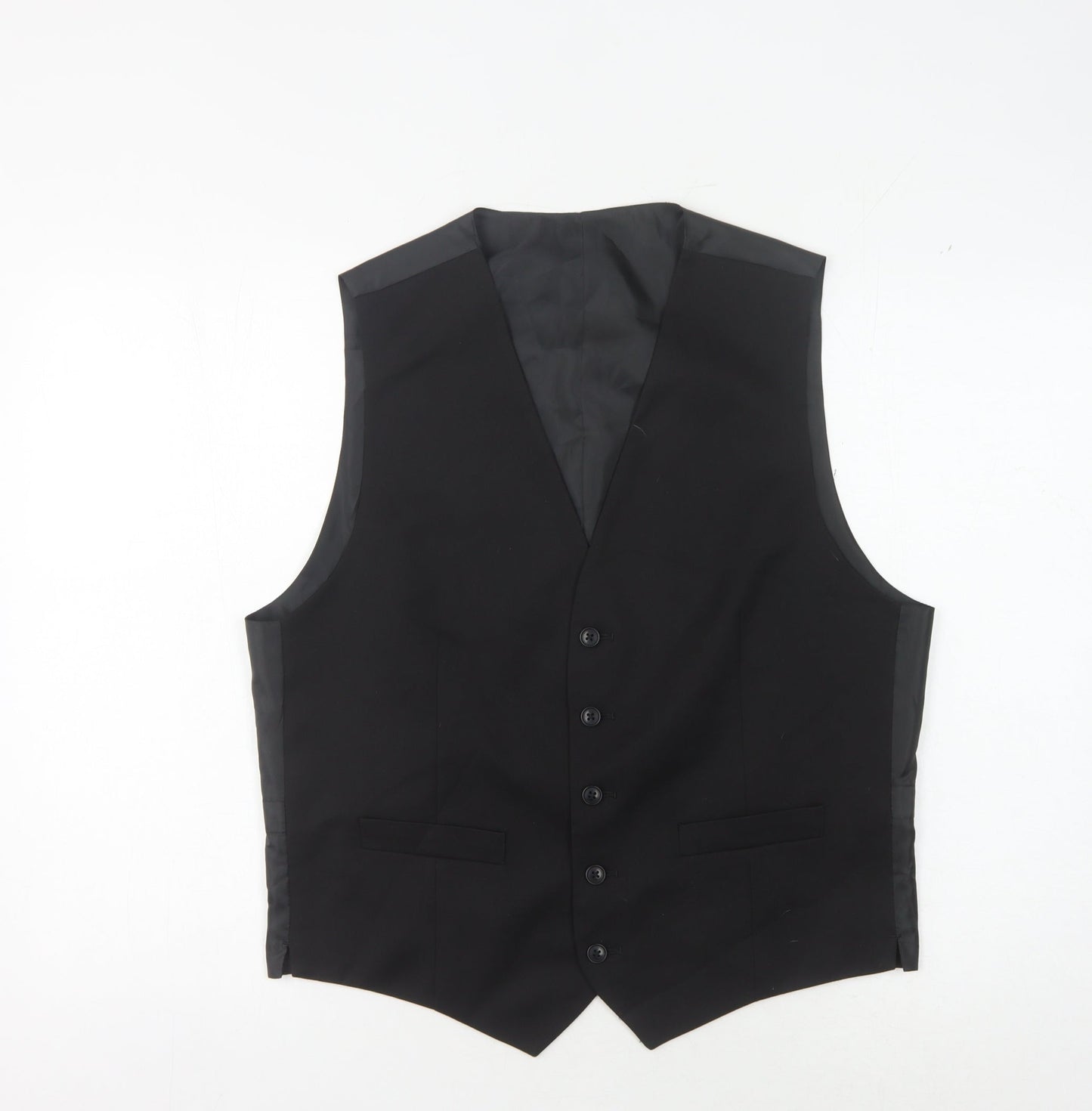 Mens UK Size 38 Marks and Spencer Regular Black Suit Waistcoat