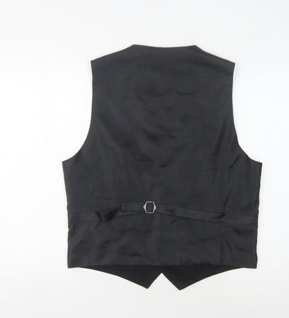 Mens UK Size 38 Marks and Spencer Regular Black Suit Waistcoat