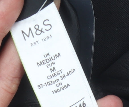 Mens UK Size 38 Marks and Spencer Regular Black Suit Waistcoat