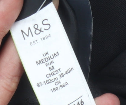 Mens UK Size 38 Marks and Spencer Regular Black Suit Waistcoat