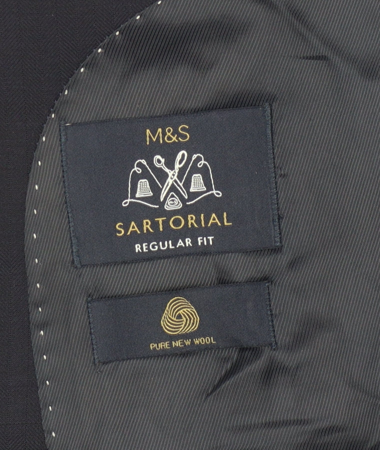 Mens UK Size 44 Marks and Spencer Regular Blue Suit Jacket