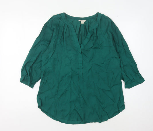 Womens UK Size 12 Monsoon Green Basic Blouse