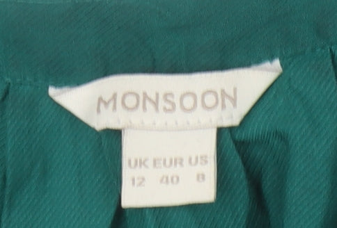 Womens UK Size 12 Monsoon Green Basic Blouse