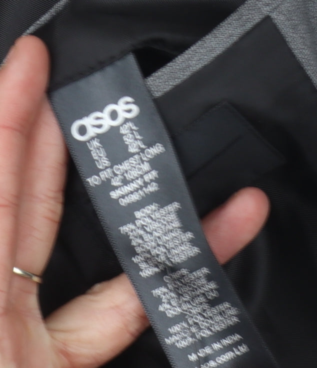 ASOS Men’s Grey Slim Fit Suit Jacket 42L