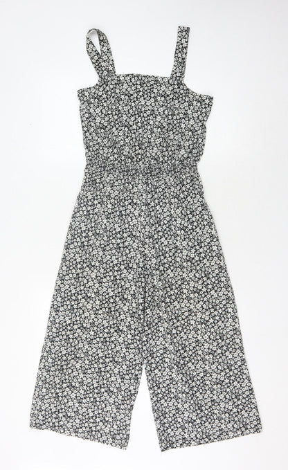 915 Generation Girls Black Floral Jumpsuit, 13 Years, Sleeveless