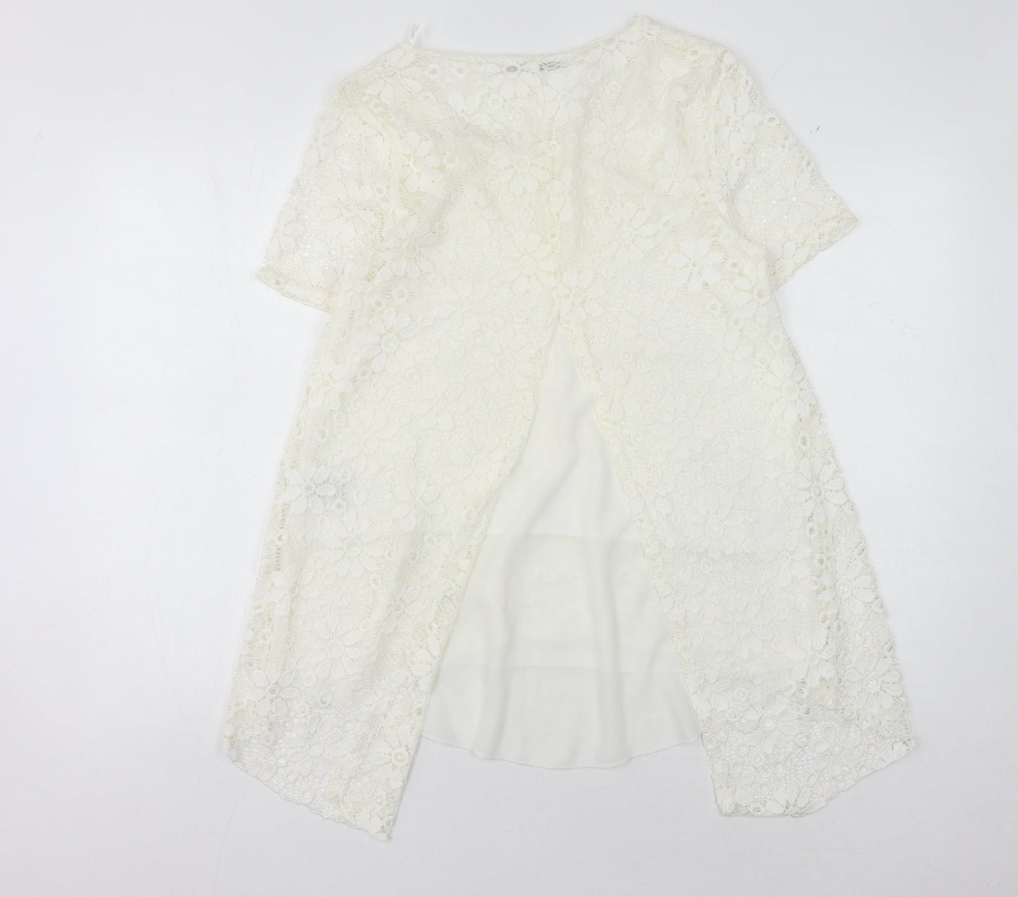 Quiz Women's Ivory Floral Lace Top Size 14