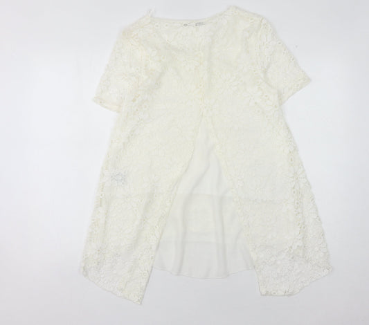 Quiz Women's Ivory Floral Lace Top Size 14