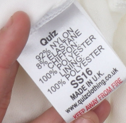 Quiz Women's Ivory Floral Lace Top Size 14