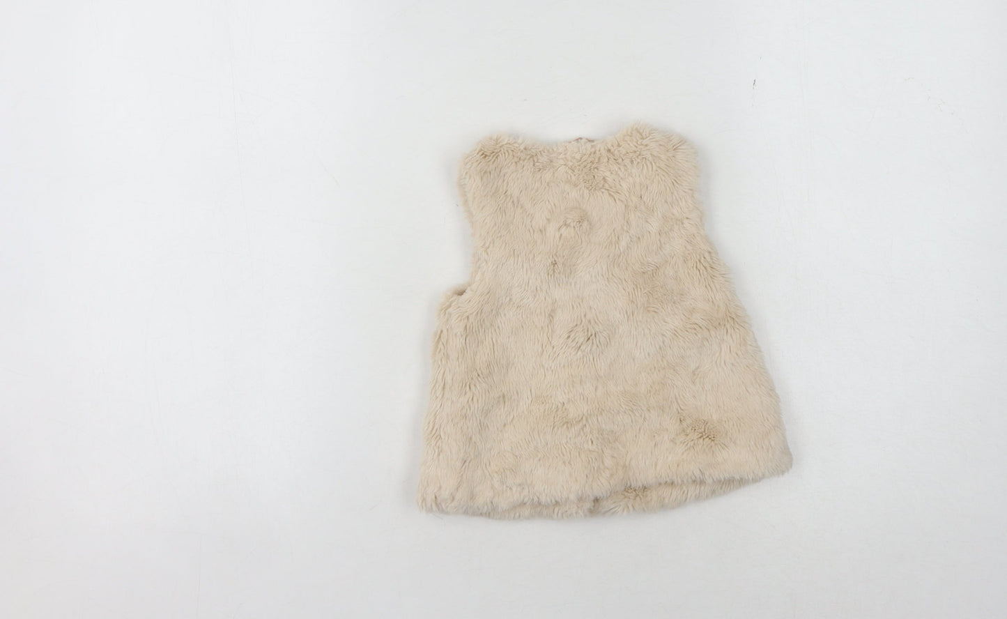 Marks and Spencer Beige Girls Faux Fur Waistcoat 1-1.5 Years