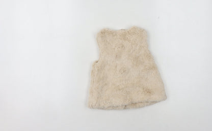 Marks and Spencer Beige Girls Faux Fur Waistcoat 1-1.5 Years