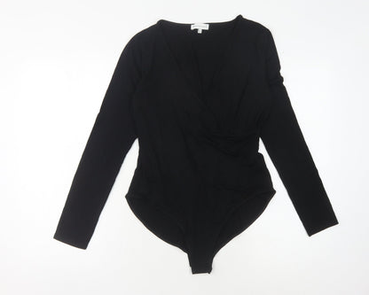 Warehouse Black V-Neck Bodysuit, Women, Size 12, Casual Wear