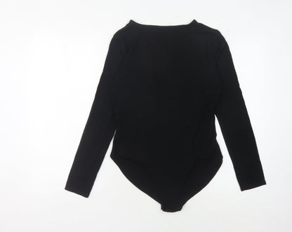 Warehouse Black V-Neck Bodysuit, Women, Size 12, Casual Wear