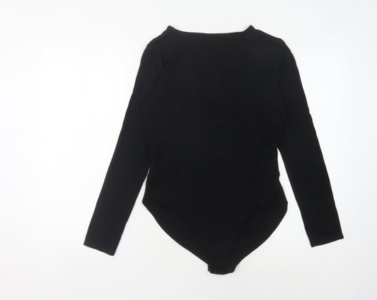 Warehouse Black V-Neck Bodysuit, Women, Size 12, Casual Wear