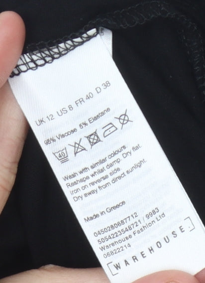 Warehouse Black V-Neck Bodysuit, Women, Size 12, Casual Wear