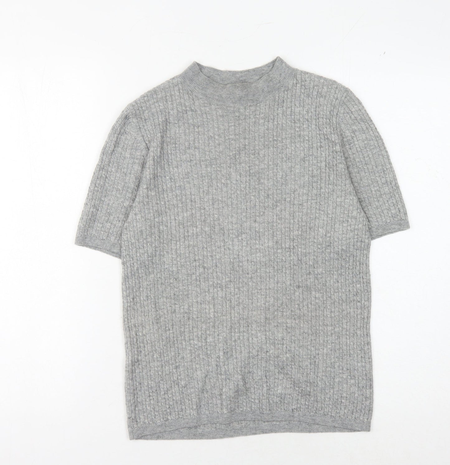 Womens UK Size S MNG Grey Basic T-Shirt