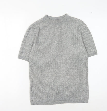 Womens UK Size S MNG Grey Basic T-Shirt