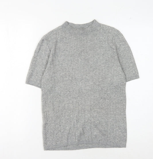 Womens UK Size S MNG Grey Basic T-Shirt