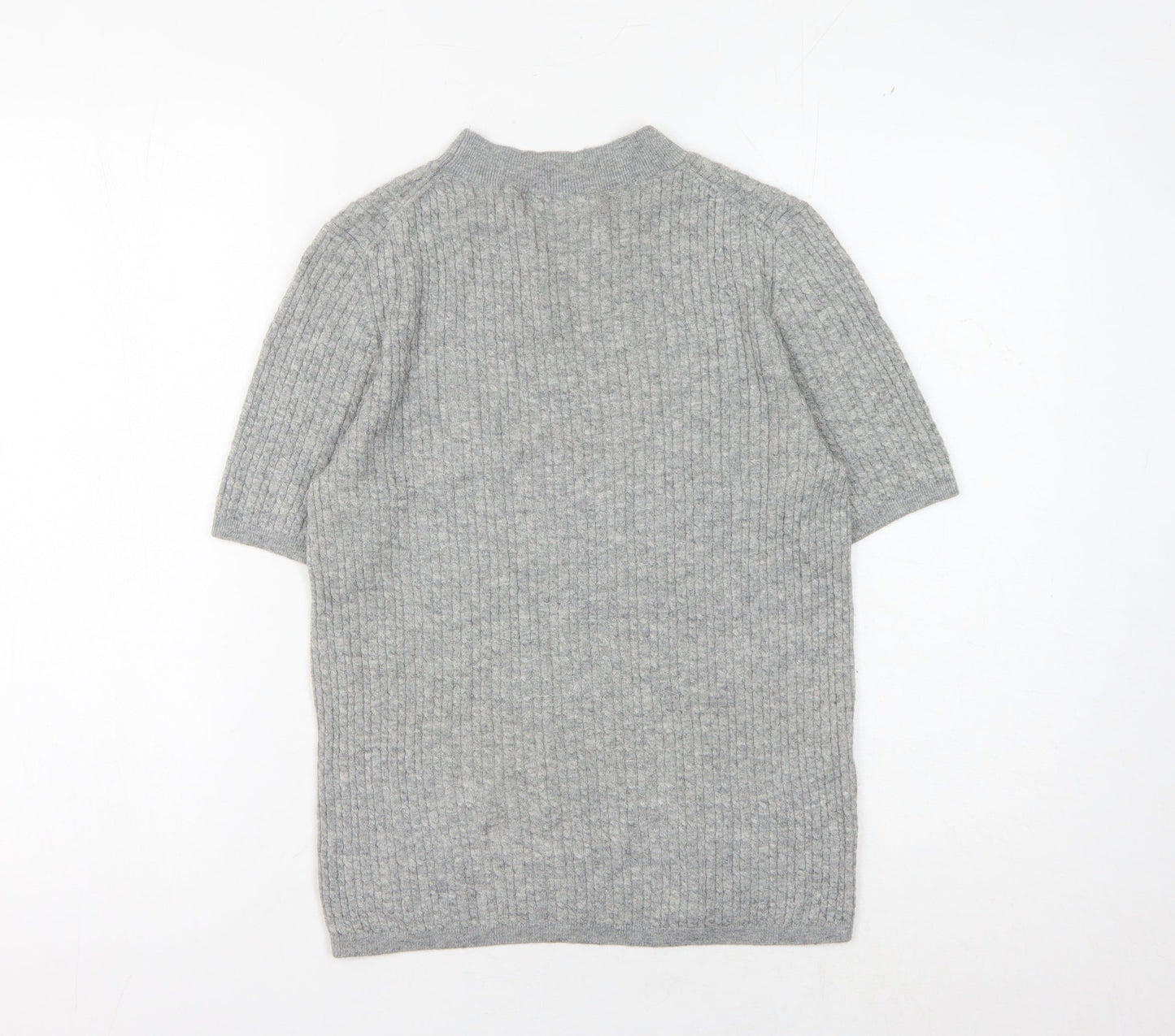 Womens UK Size S MNG Grey Basic T-Shirt