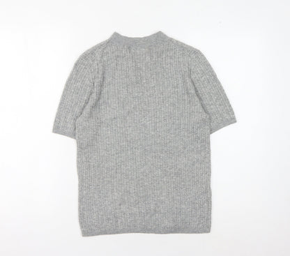 Womens UK Size S MNG Grey Basic T-Shirt