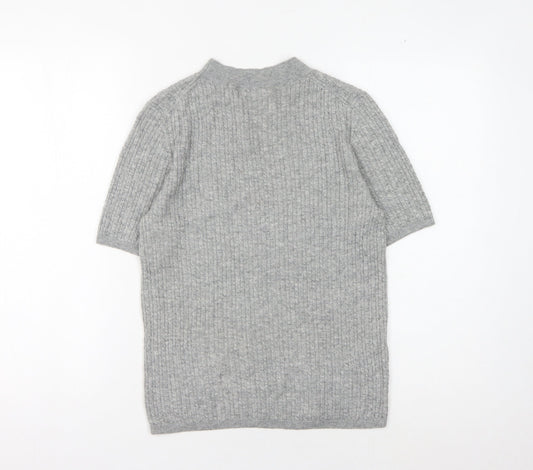 Womens UK Size S MNG Grey Basic T-Shirt