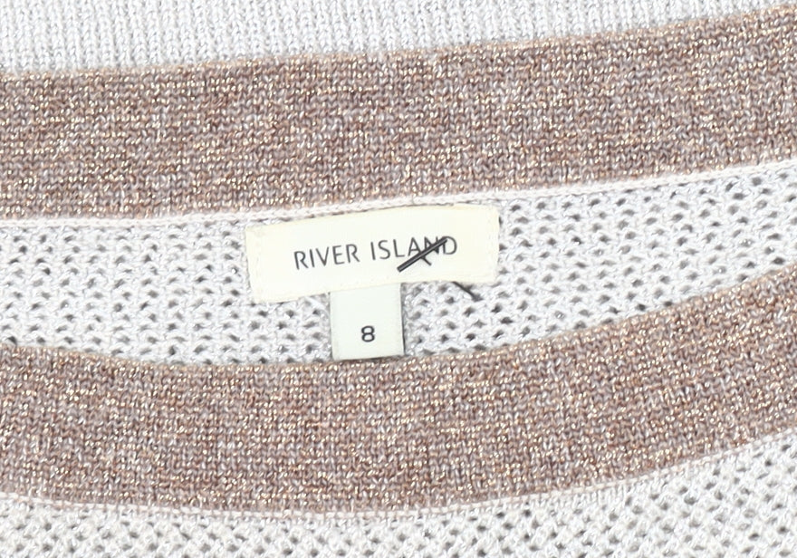Womens UK Size 8 River Island Beige Pullover Jumper