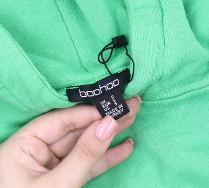 Boohoo Women's Green Pullover Hoodie, Size S
