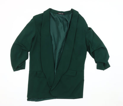 Boohoo Women's Green Blazer UK 18 Shawl Collar