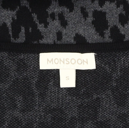 Monsoon Women's Black Grey Animal Print Knit Dress