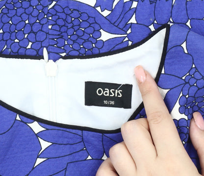 Oasis Women's Blue Floral Sleeveless Dress