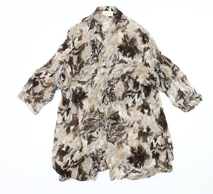 Adini Women's Multicoloured 3/4 Sleeve Floral Shirt