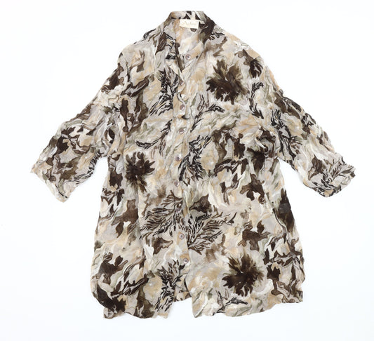 Adini Women's Multicoloured 3/4 Sleeve Floral Shirt