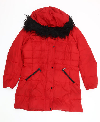 Womens UK Size 14 Studio Outerwear Red Puffer Jacket