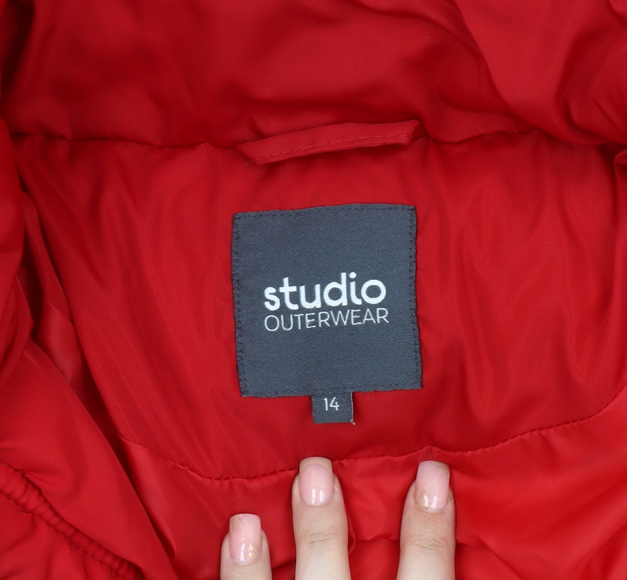 Womens UK Size 14 Studio Outerwear Red Puffer Jacket
