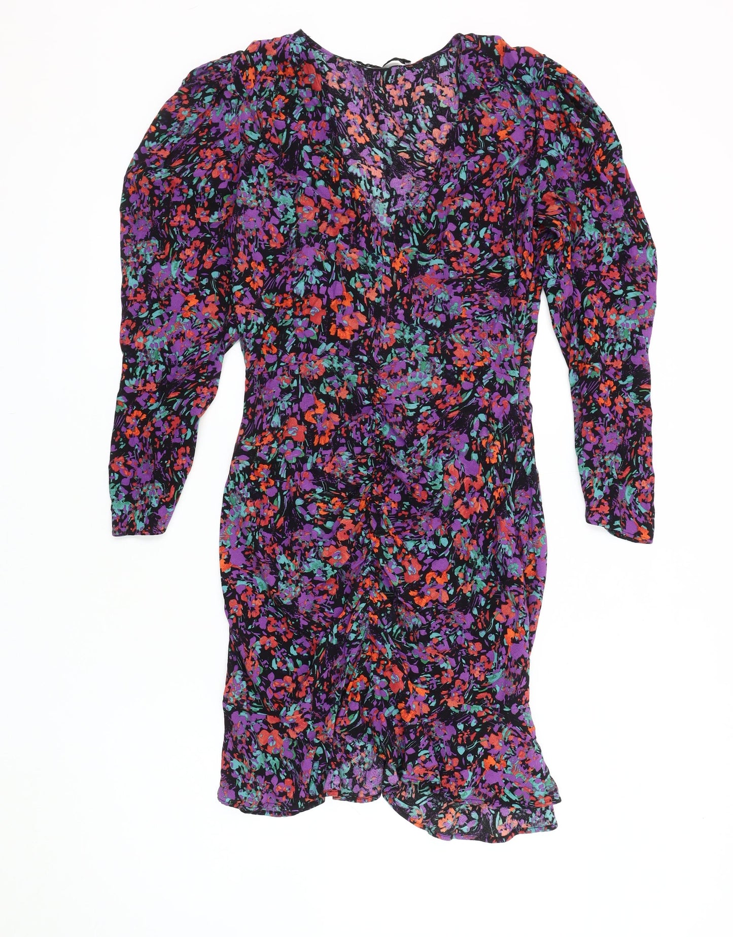 Zara Women's Multicoloured Floral Dress Size 8