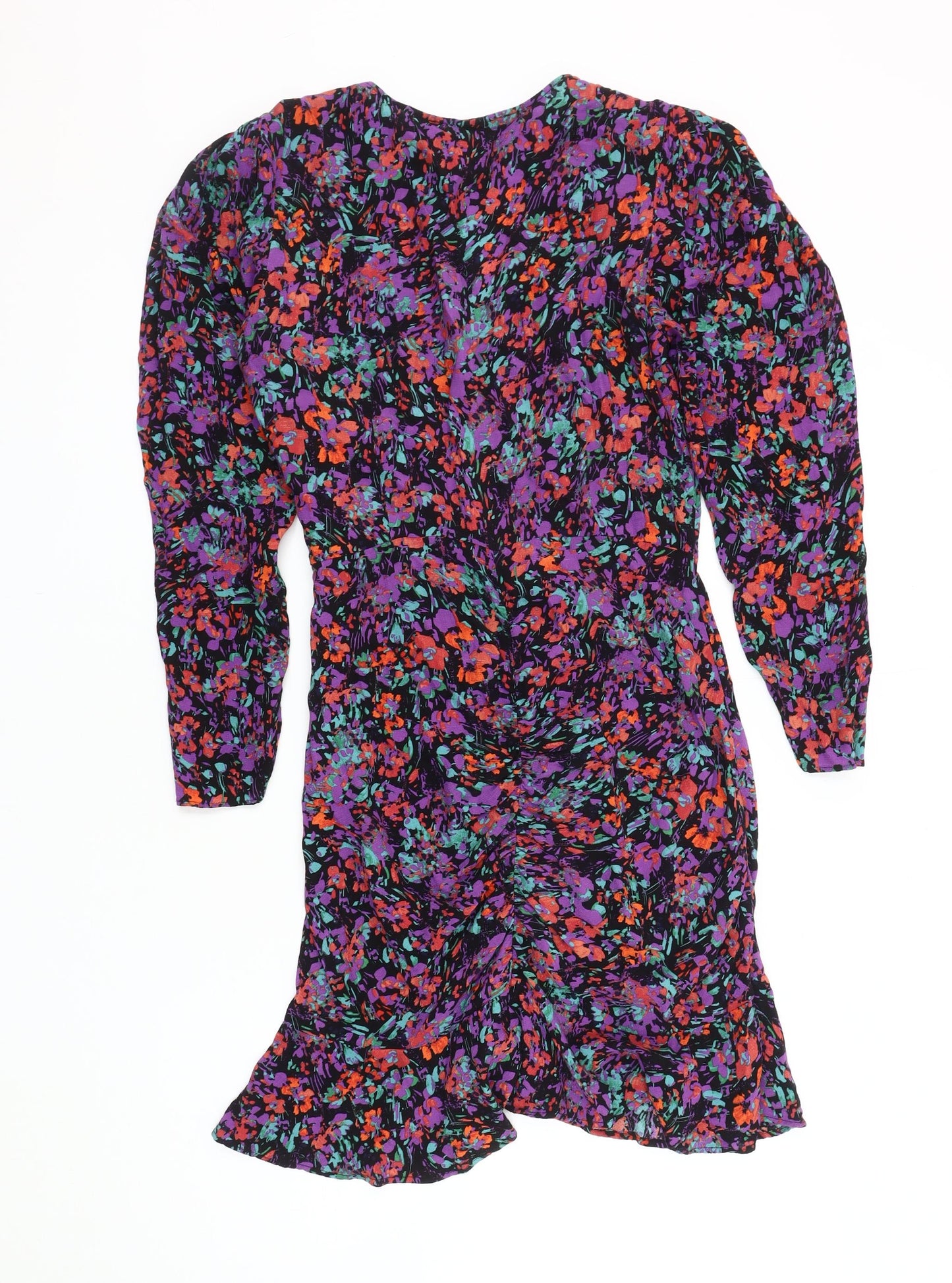 Zara Women's Multicoloured Floral Dress Size 8