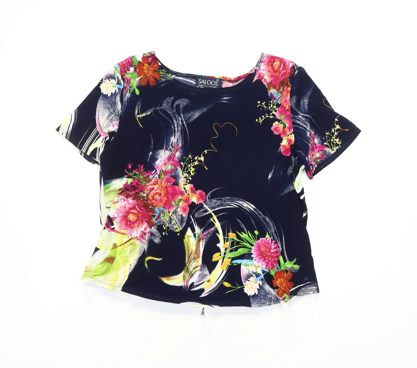 Womens UK Size 14 Saloos Multicoloured Basic Blouse
