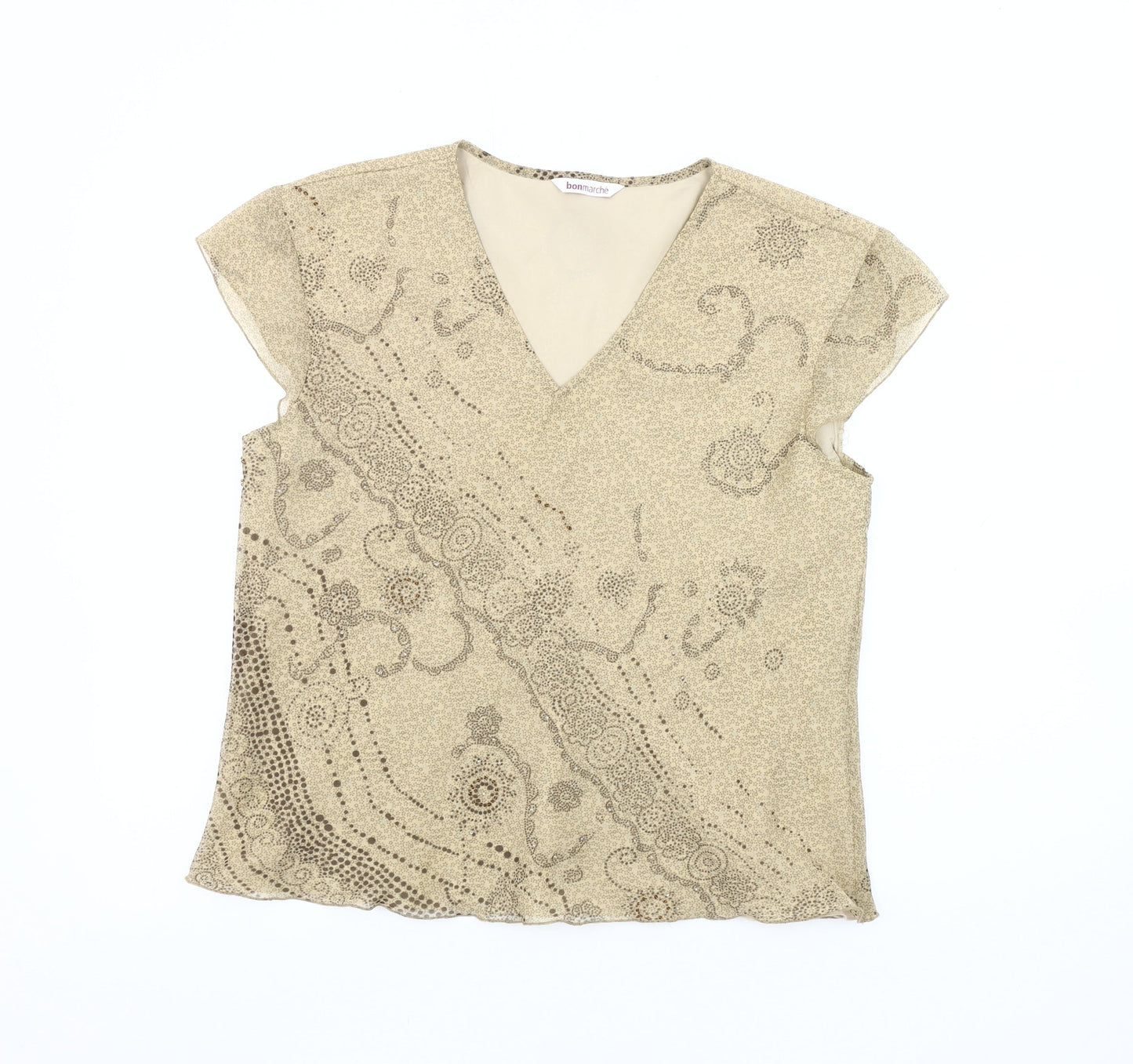 Womens UK Size 14 Bonmarché Beige Basic Blouse