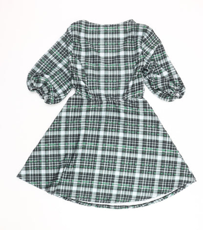 ASOS Design Women’s Multicoloured Plaid V-Neck Dress, Size 8