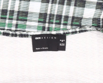 ASOS Design Women’s Multicoloured Plaid V-Neck Dress, Size 8