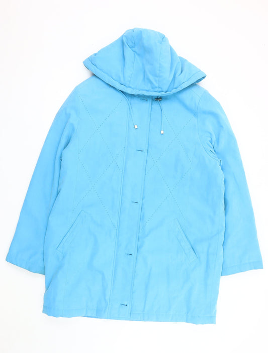 Klass Collection Women's Blue Quilted Hooded Jacket L