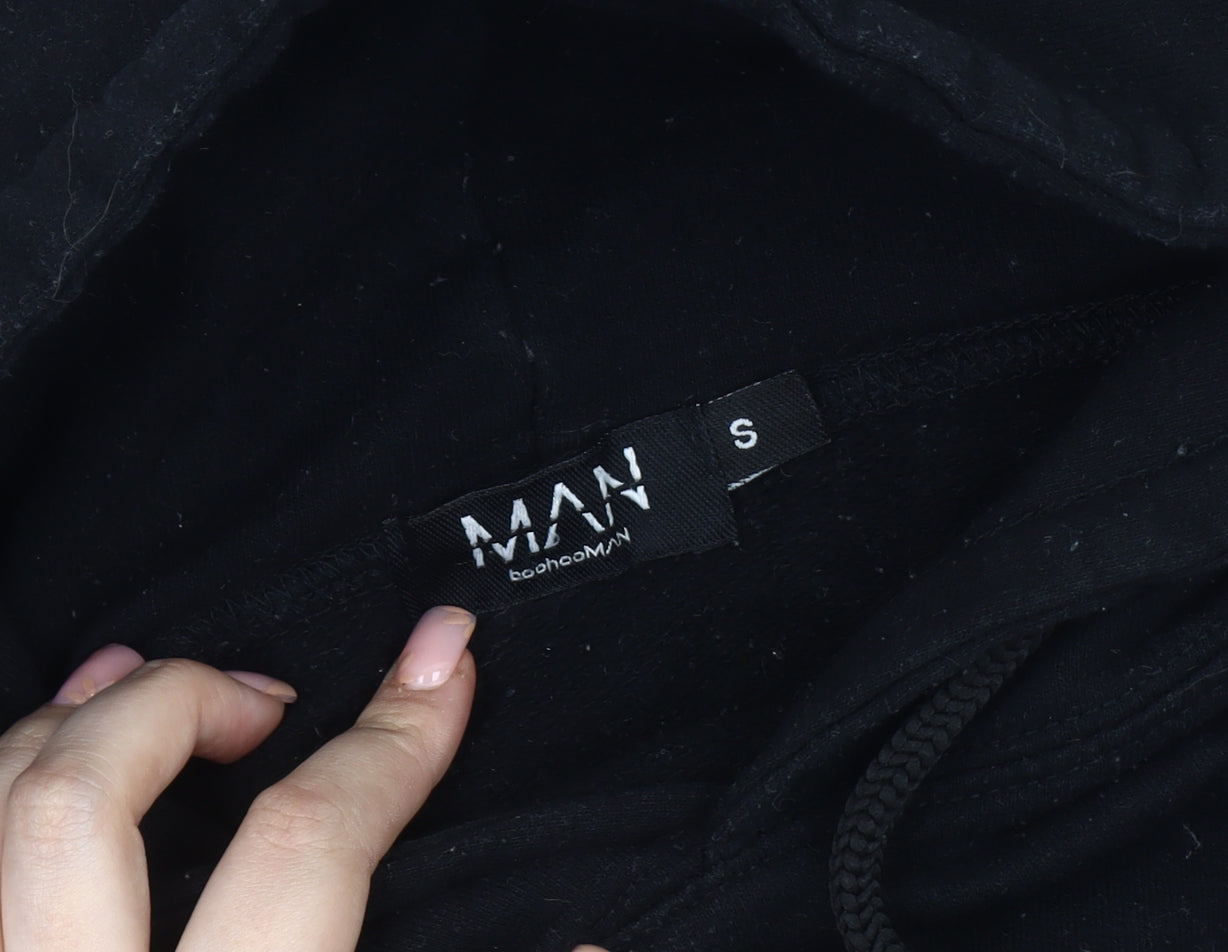 Mens UK Size S BoohooMAN Black Pullover Hoodie