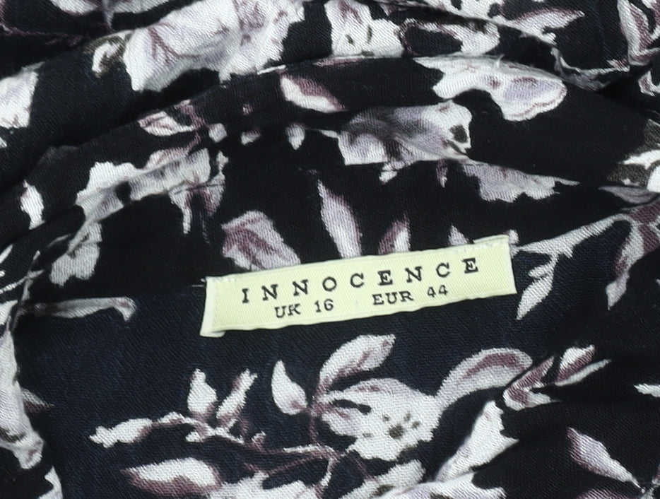Innocence Women's Black Floral Shift Dress Size 16